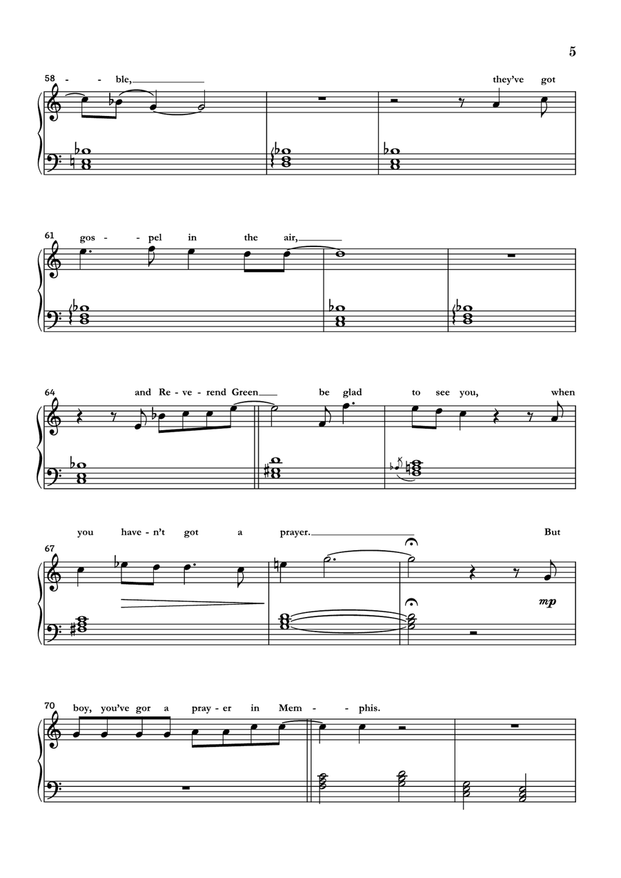 Walking In Memphis Easy Piano scores gallery preview page 5