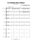 La Victoire Est à Nous! - Score Only