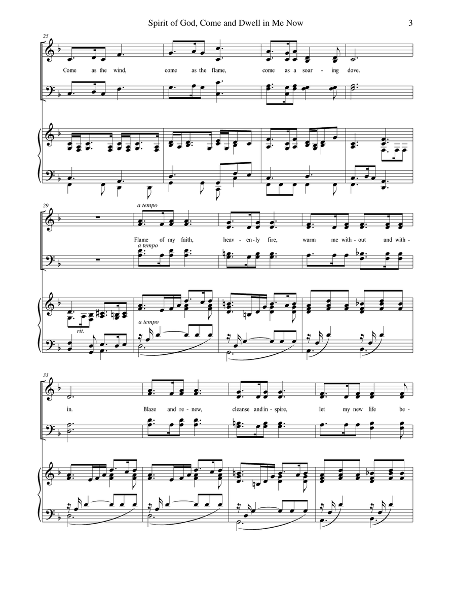 Spirit of God, Come and Dwell in Me Now 4-Part scores gallery preview page 3