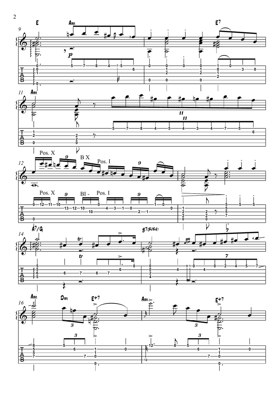 Nocturne Op 9 No 1 (arranged for guitar) Classical Guitar scores gallery preview page 2