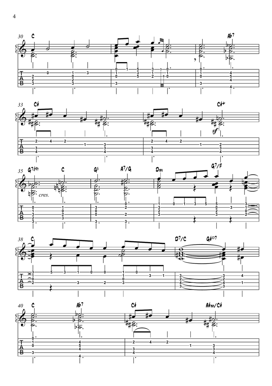 Nocturne Op 9 No 1 (arranged for guitar) Classical Guitar scores gallery preview page 4
