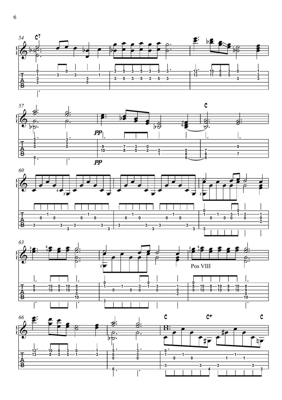 Nocturne Op 9 No 1 (arranged for guitar) Classical Guitar scores gallery preview page 6