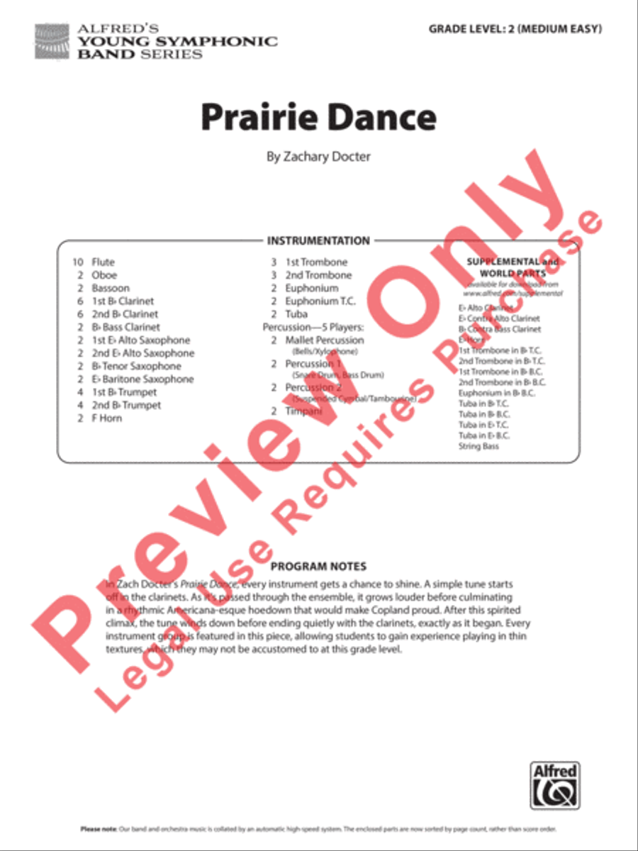 Prairie Dance Prairie Dance Concert Band scores gallery preview page 2