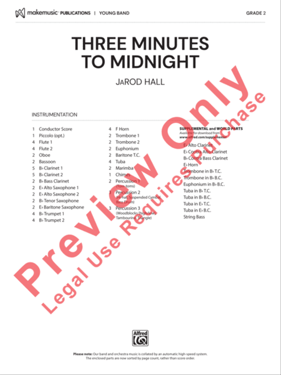 Three Minutes to Midnight Concert Band scores gallery preview page 2