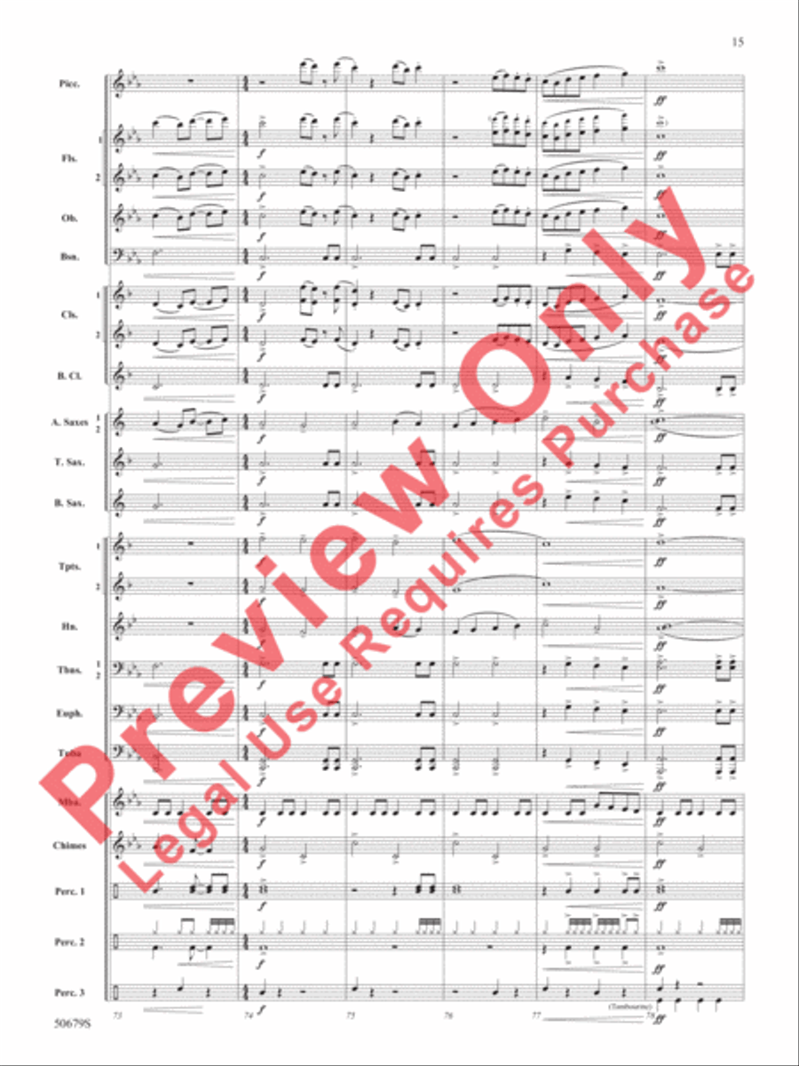 Three Minutes to Midnight Concert Band scores gallery preview page 16
