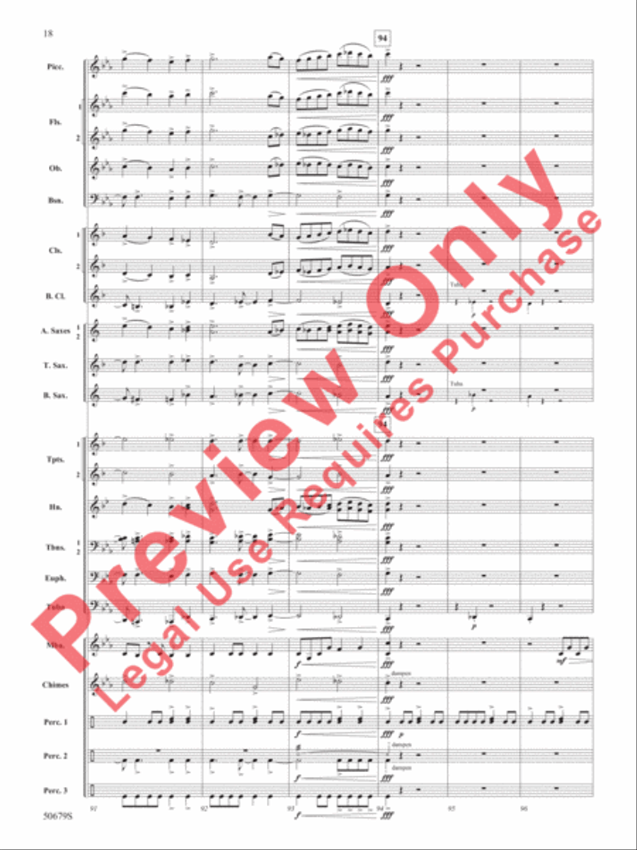 Three Minutes to Midnight Concert Band scores gallery preview page 19