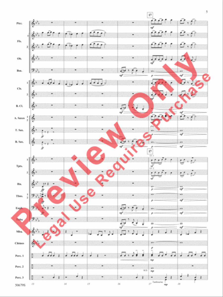 Three Minutes to Midnight Concert Band scores gallery preview page 6