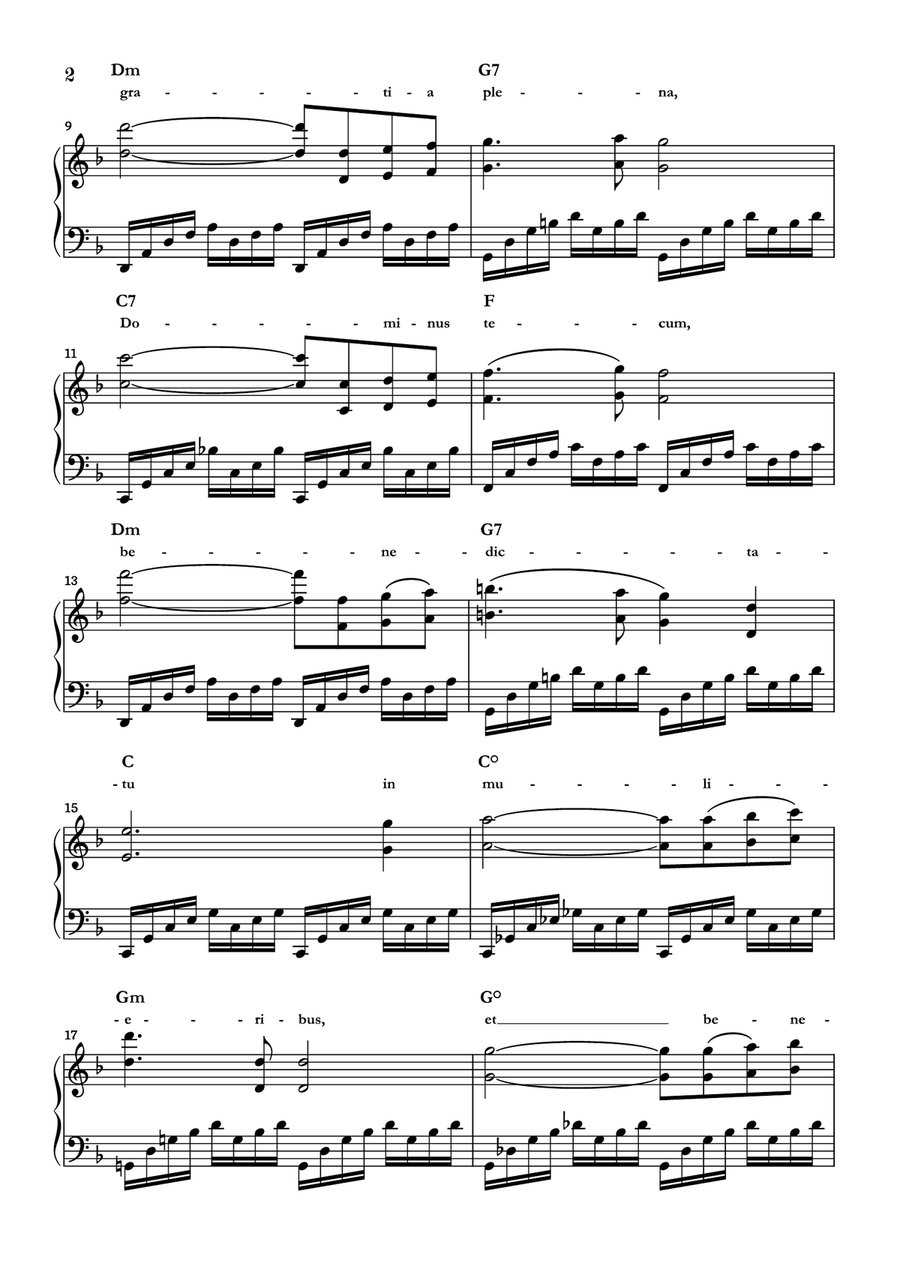 Ave Maria Piano Solo scores gallery preview page 2