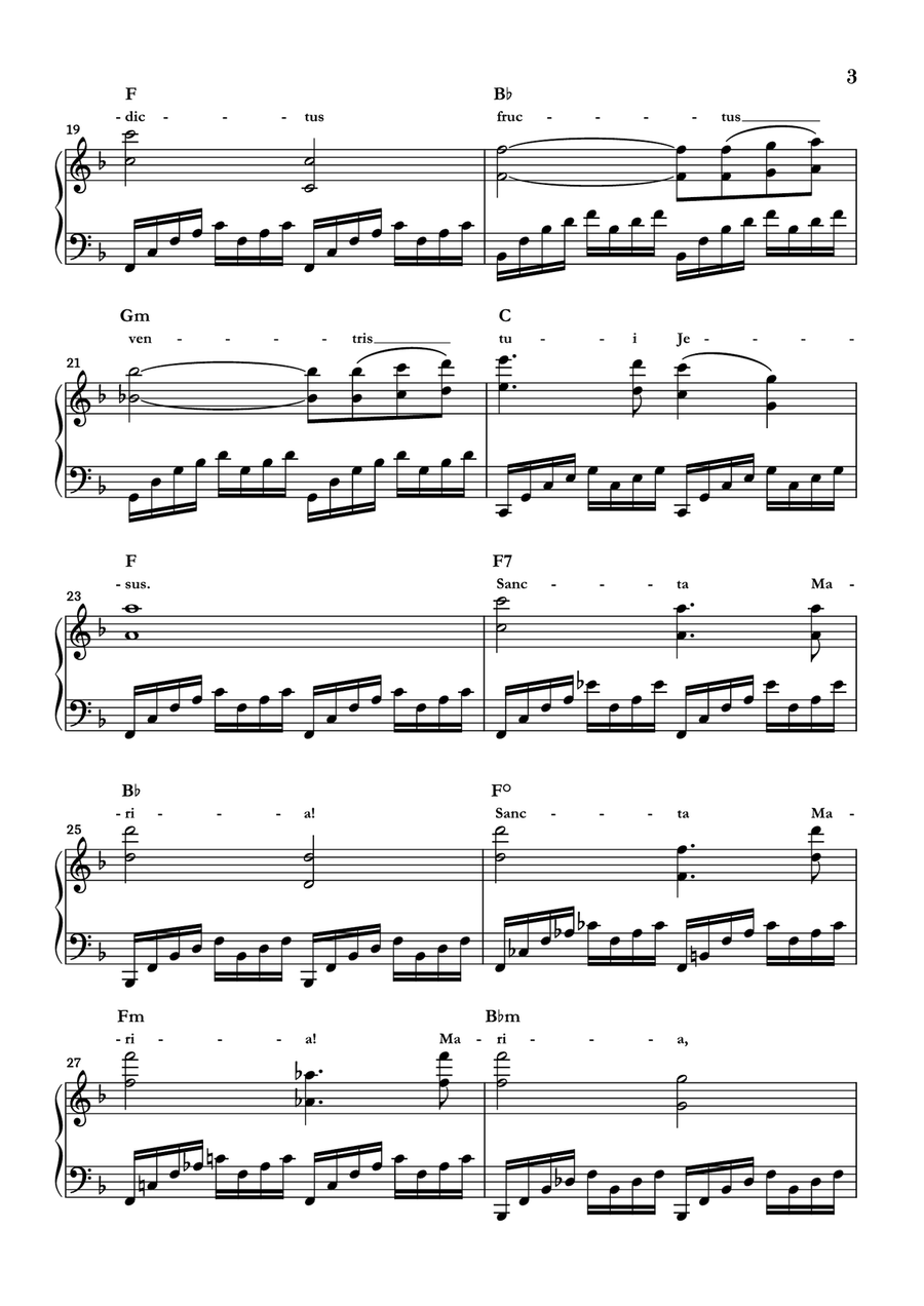 Ave Maria Piano Solo scores gallery preview page 3