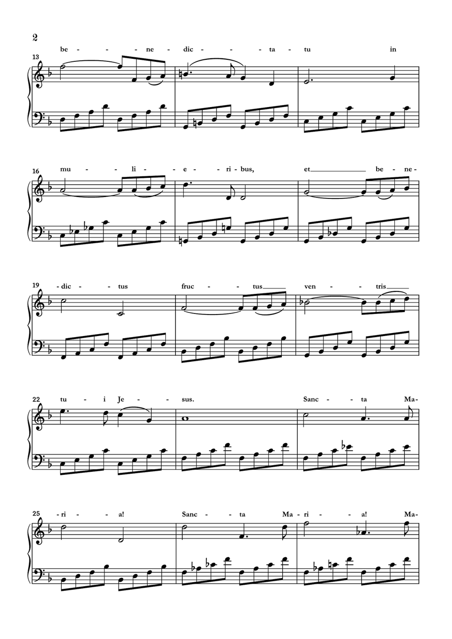 Ave Maria Piano Solo scores gallery preview page 2