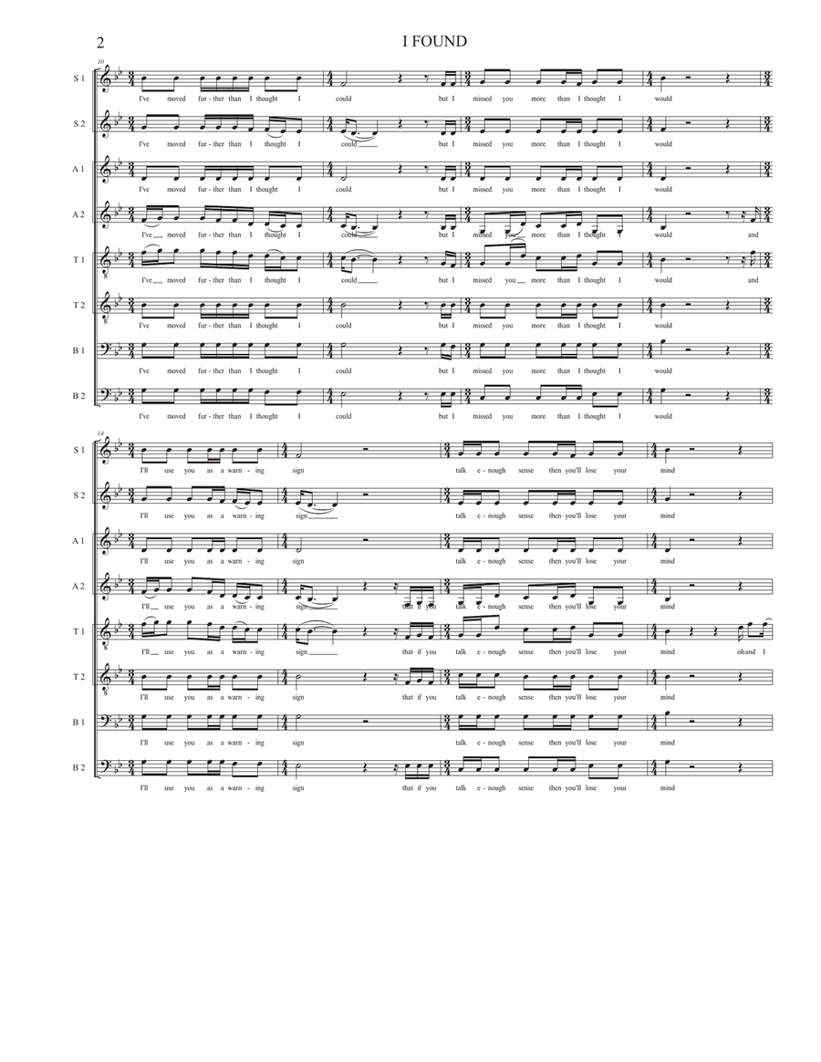 I Found I Found Divisi scores gallery preview page 2