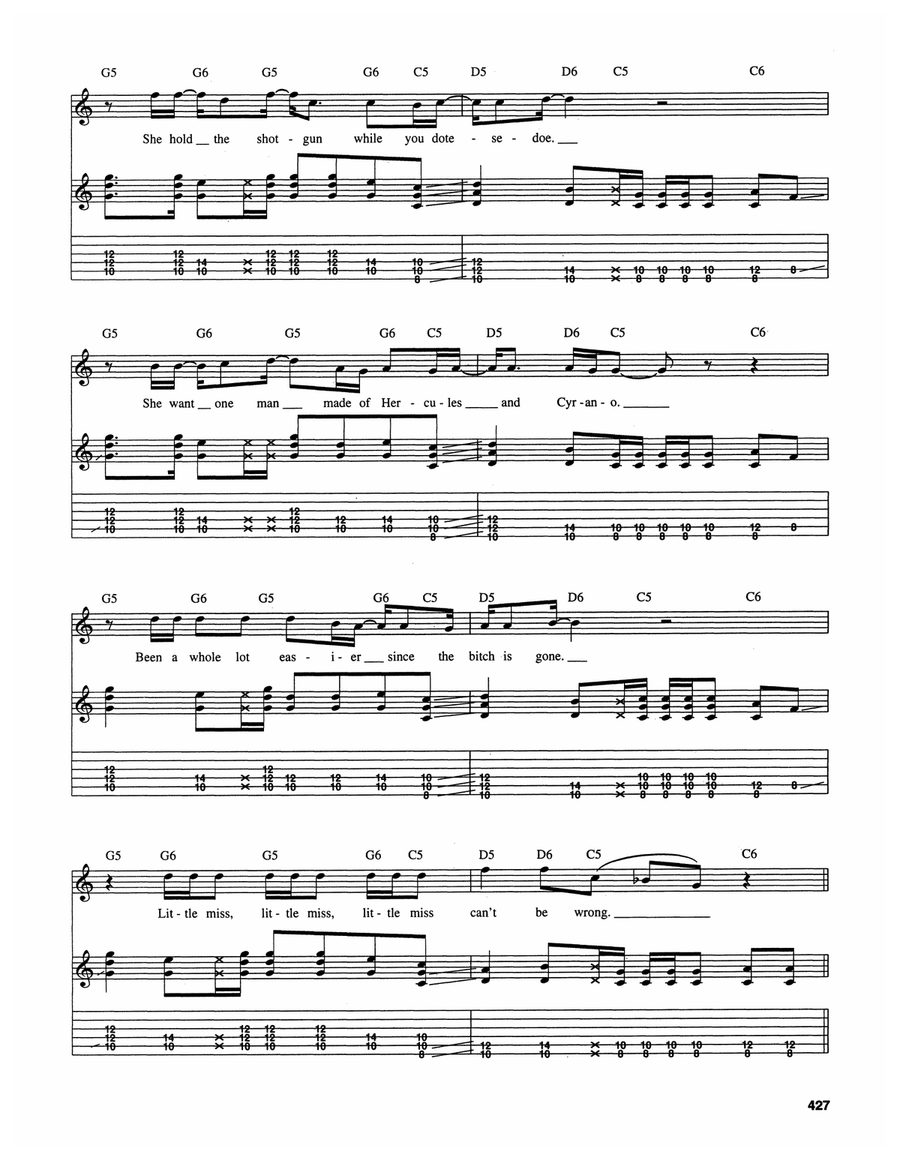 Little Miss Can't Be Wrong Acoustic Guitar scores gallery preview page 3