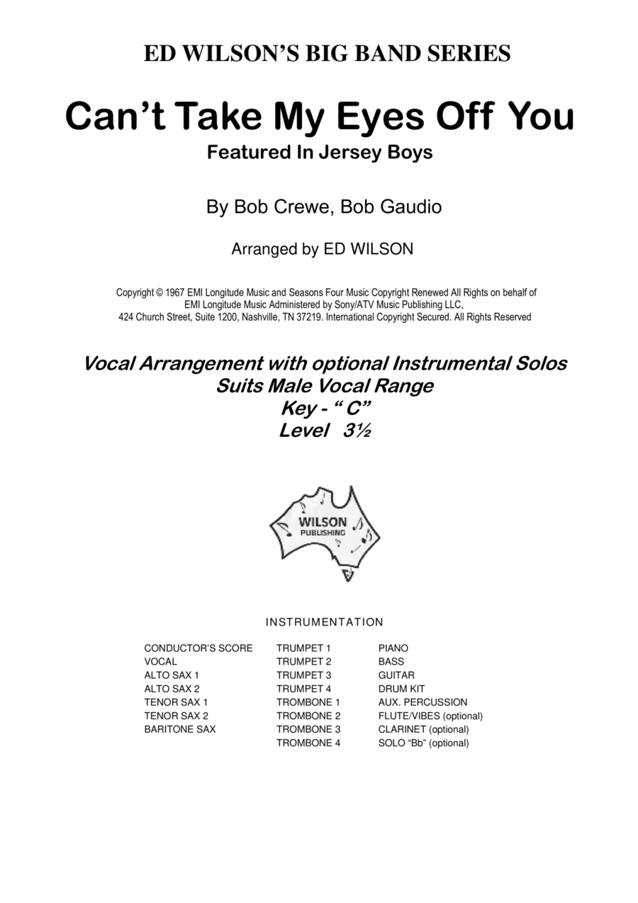 Can't Take My Eyes Off Of You Jazz Ensemble scores gallery preview page 1