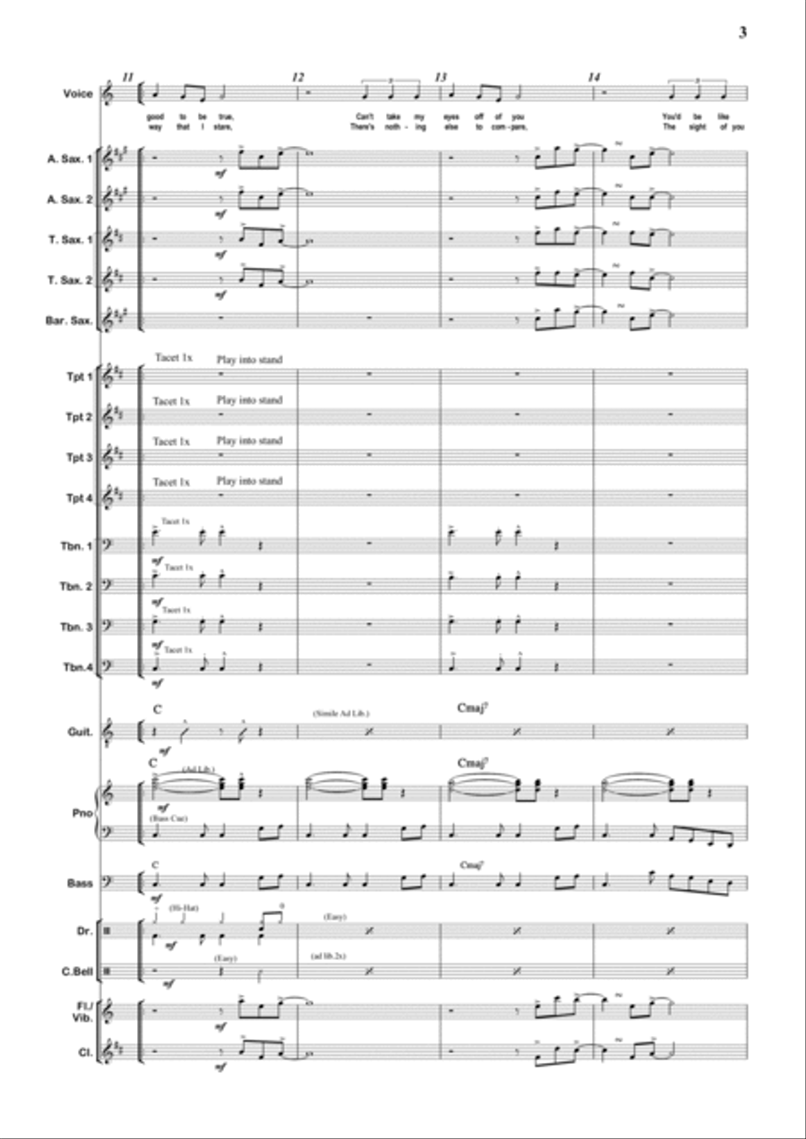 Can't Take My Eyes Off Of You Jazz Ensemble scores gallery preview page 5