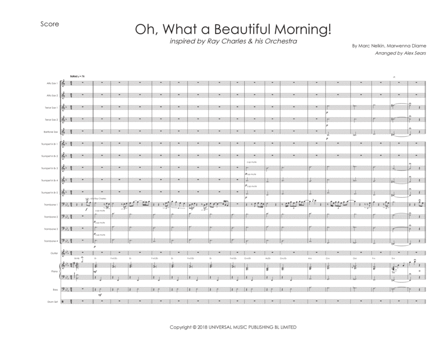 Oh What A Beautiful Morning Jazz Ensemble scores gallery preview page 1