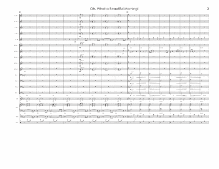 Oh What A Beautiful Morning Jazz Ensemble scores gallery preview page 3
