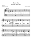 Danny Boy Easy Piano LARGE PRINT