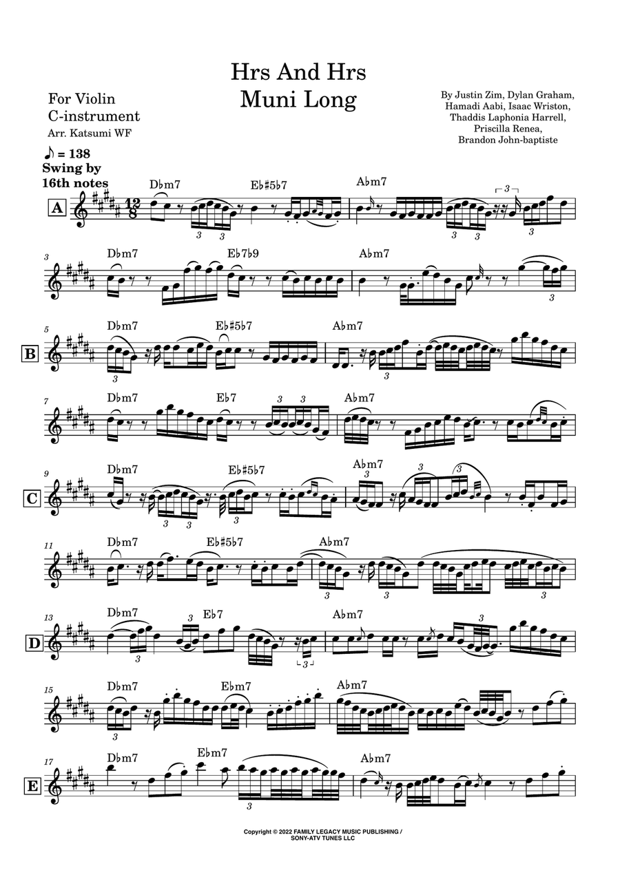 Hrs And Hrs Piano scores gallery preview page 1