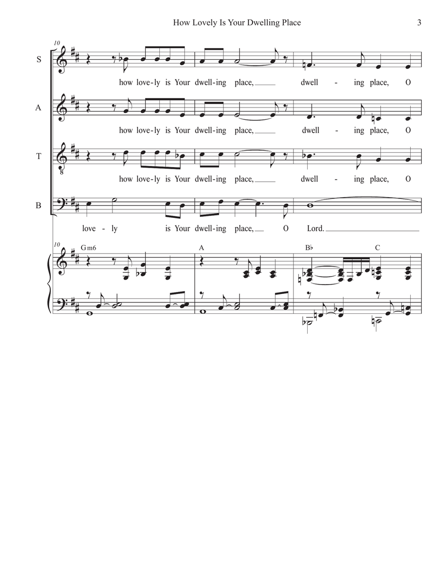 How Lovely Is Your Dwelling Place (Psalm 84) (Vocal Quartet - (SATB) 4-Part scores gallery preview page 3