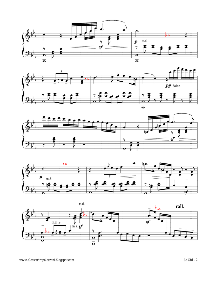 Le Cid: Prélude, Aubade, Madrilène - for Lever HARP Celtic Harp scores gallery preview page 6