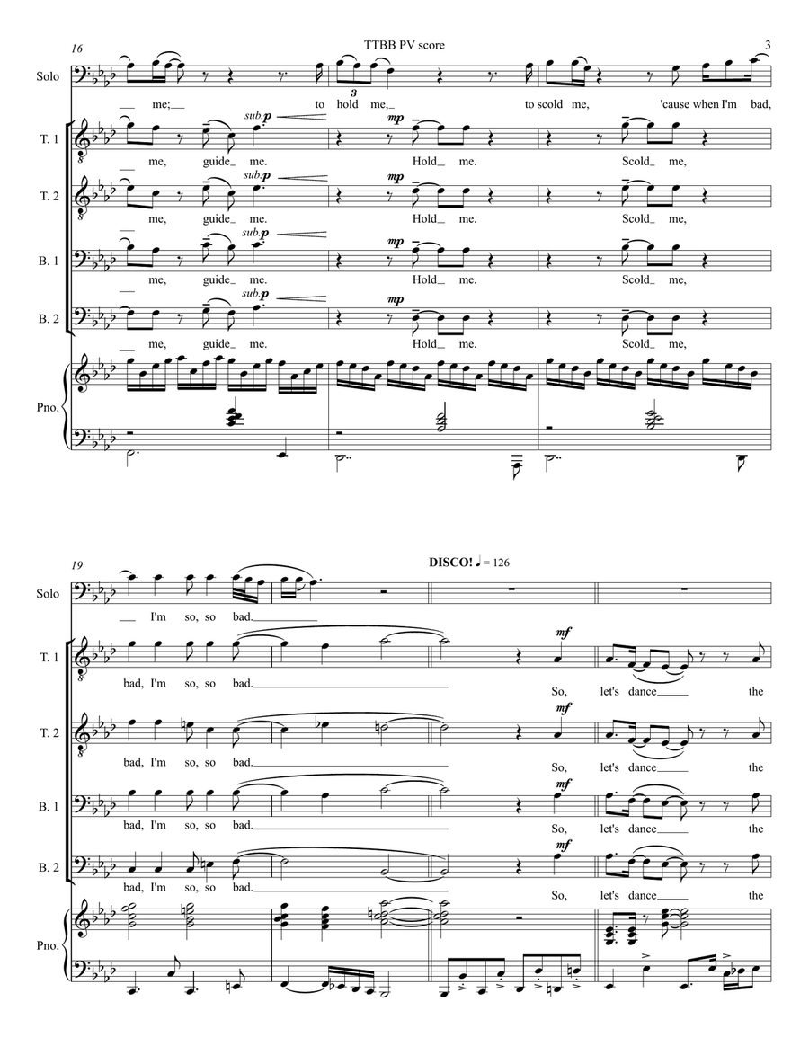 Last Dance Last Dance TTBB scores gallery preview page 3