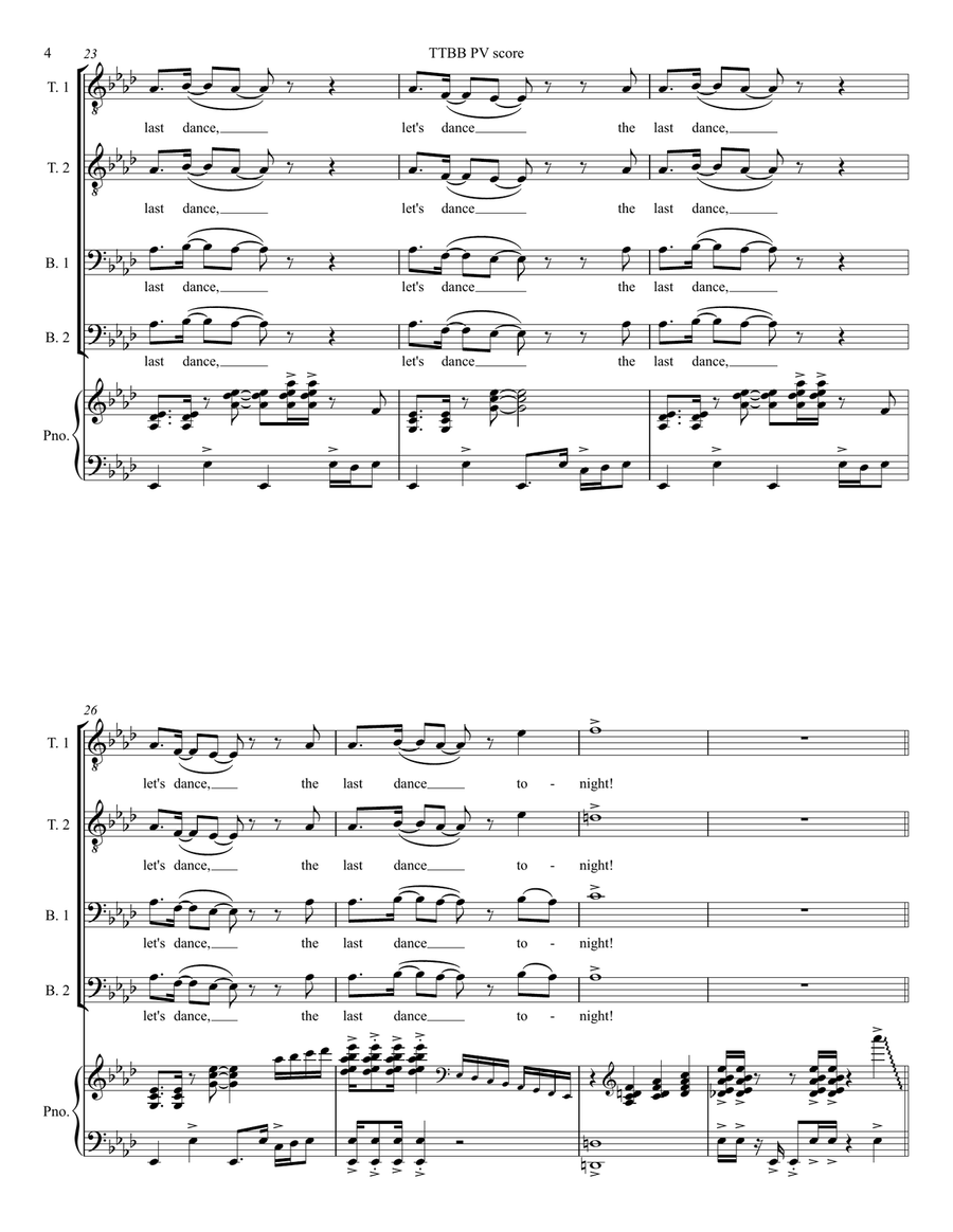 Last Dance Last Dance TTBB scores gallery preview page 4