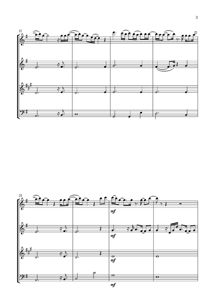 Easy On Me Easy On Me Woodwind Quartet scores gallery preview page 3