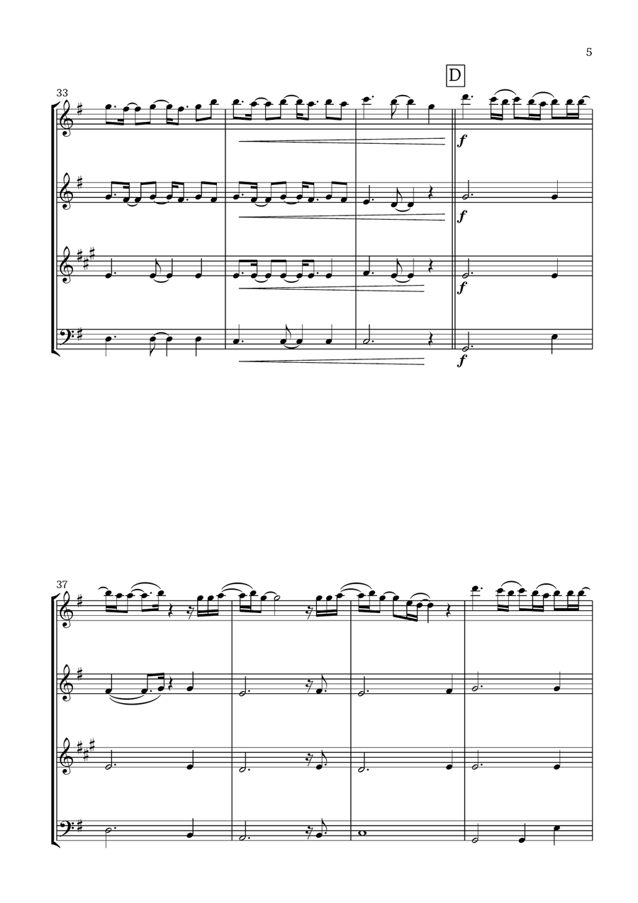 Easy On Me Easy On Me Woodwind Quartet scores gallery preview page 5