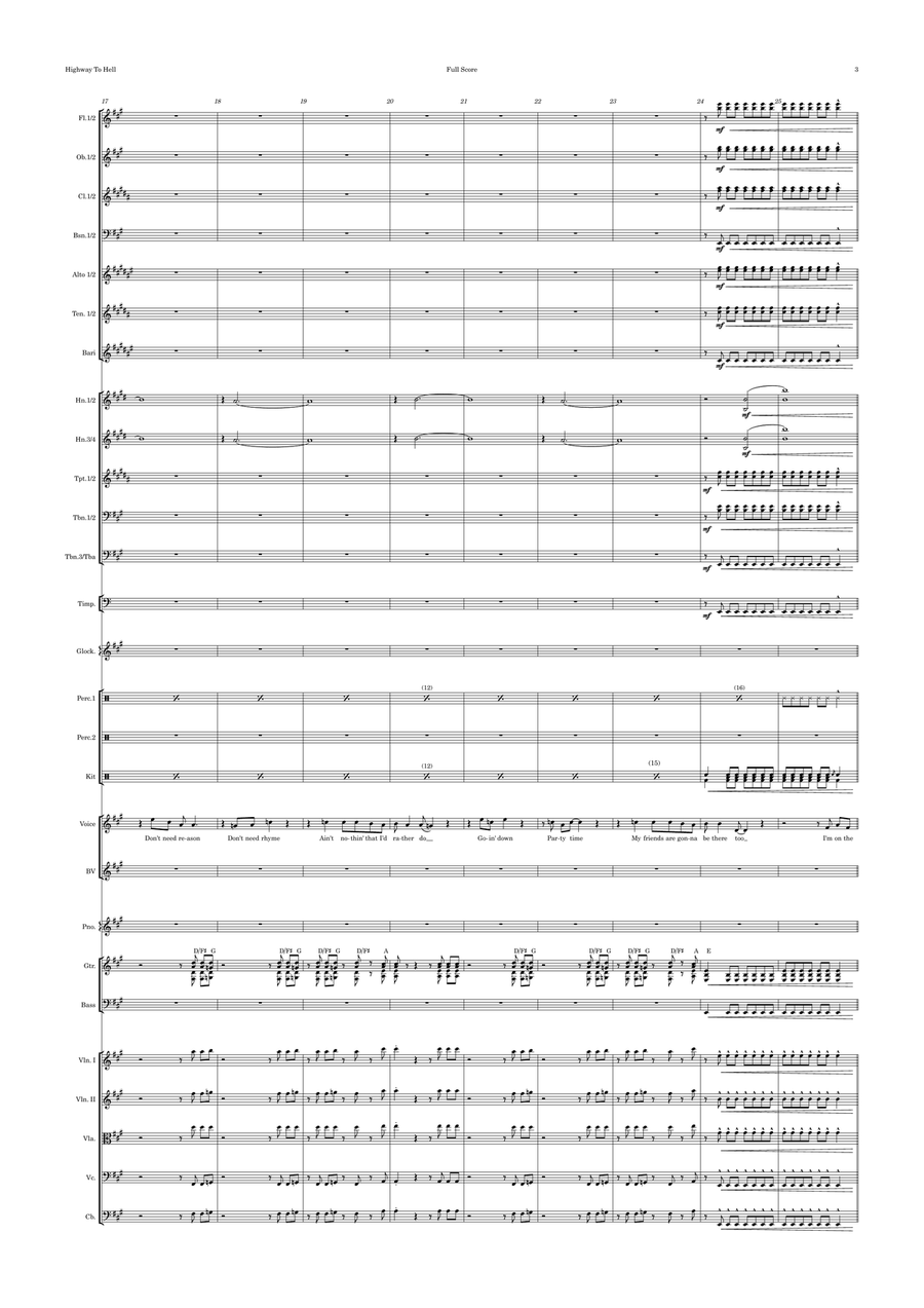 Highway To Hell Full Orchestra scores gallery preview page 3