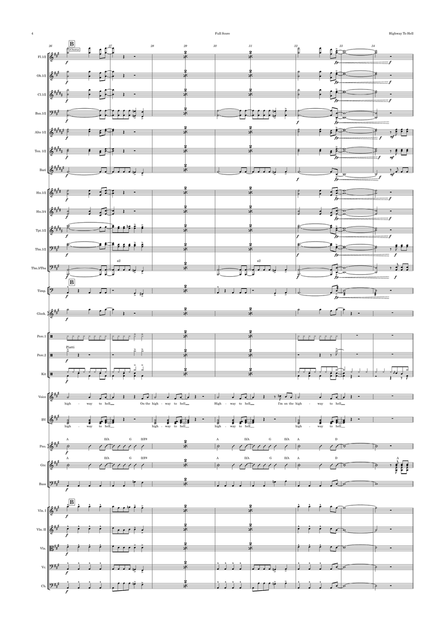 Highway To Hell Full Orchestra scores gallery preview page 4