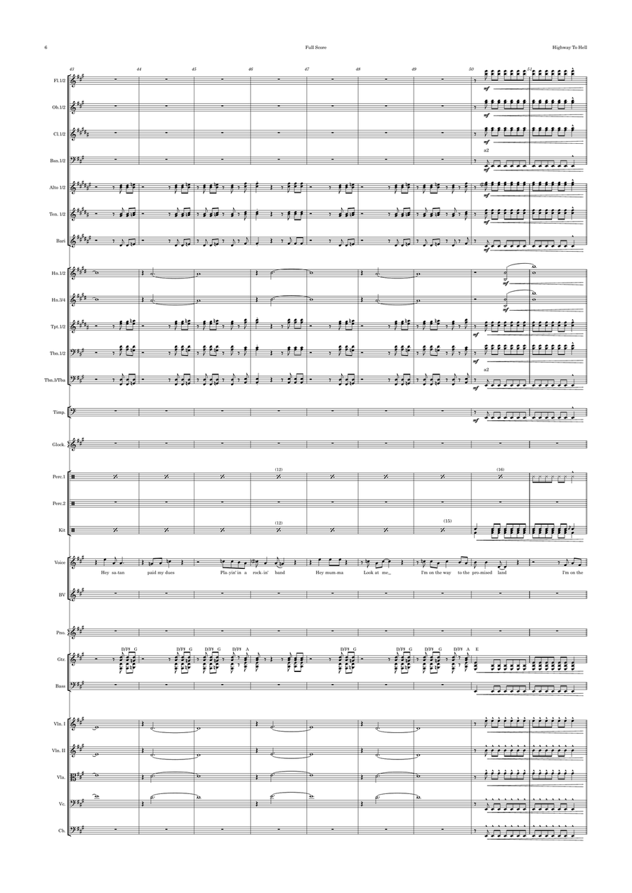 Highway To Hell Full Orchestra scores gallery preview page 6