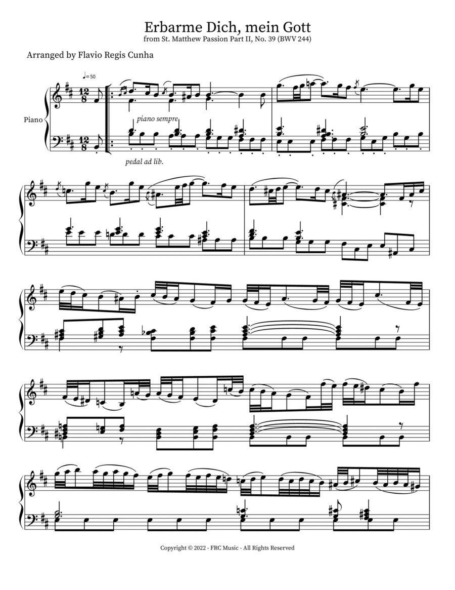 Erbarme Dich, mein Gott Piano scores gallery preview page 1