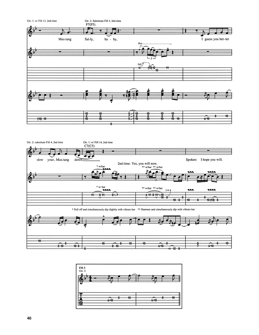 Mustang Sally (feat. Jeff Beck) Guitar Tablature scores gallery preview page 3