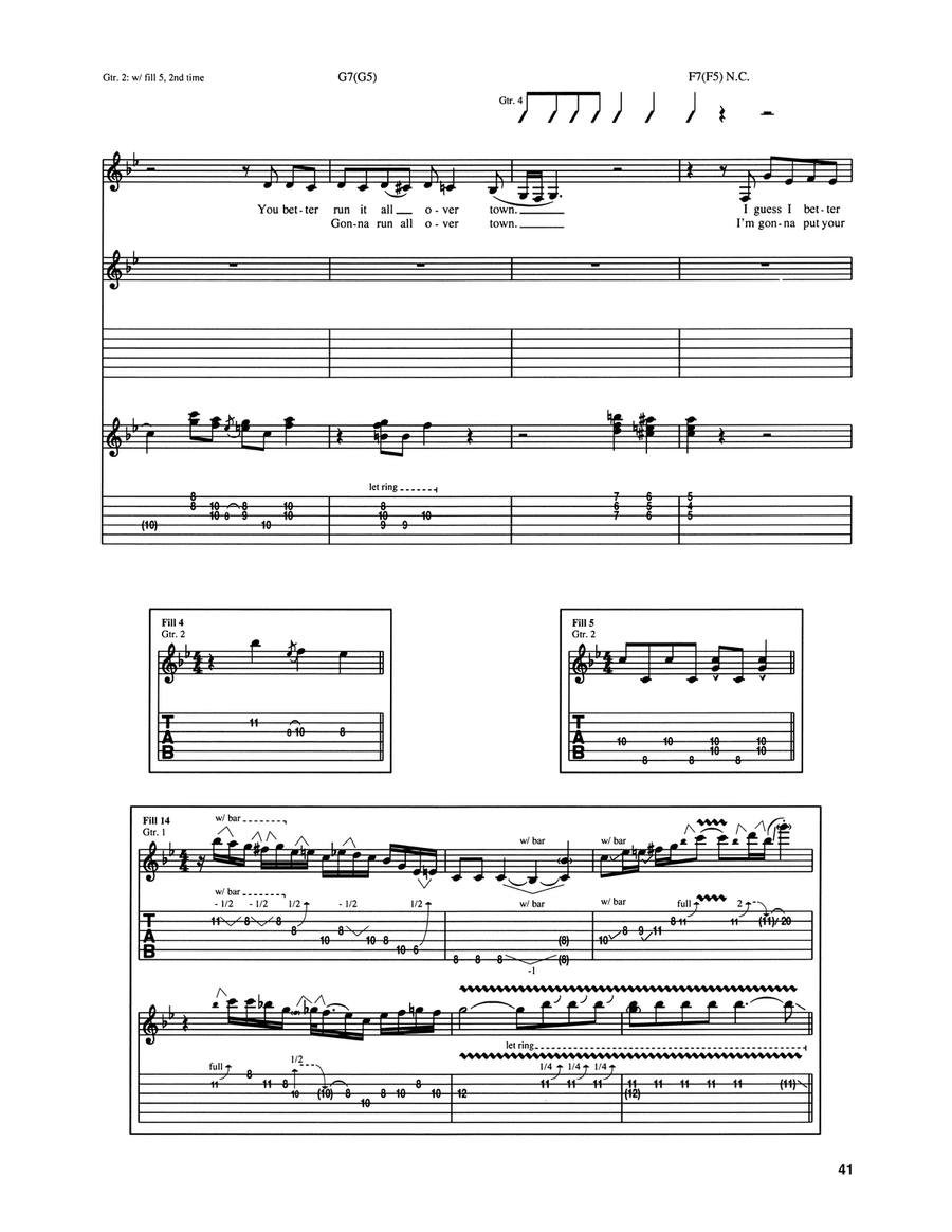 Mustang Sally (feat. Jeff Beck) Guitar Tablature scores gallery preview page 4
