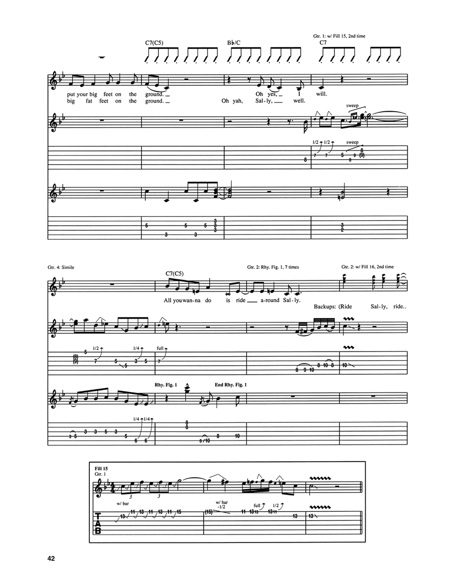 Mustang Sally (feat. Jeff Beck) Guitar Tablature scores gallery preview page 5