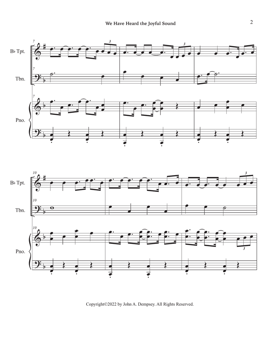 We Have Heard the Joyful Sound (Jesus Saves): Trio for Trumpet, Trombone and Piano Brass Trio scores gallery preview page 6