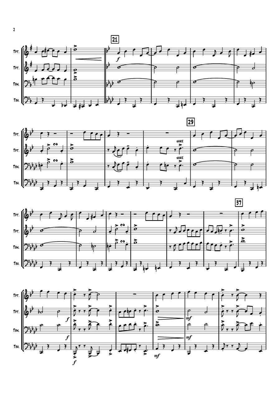 Puttin' On The Ritz Puttin' On The Ritz Brass Quartet scores gallery preview page 2
