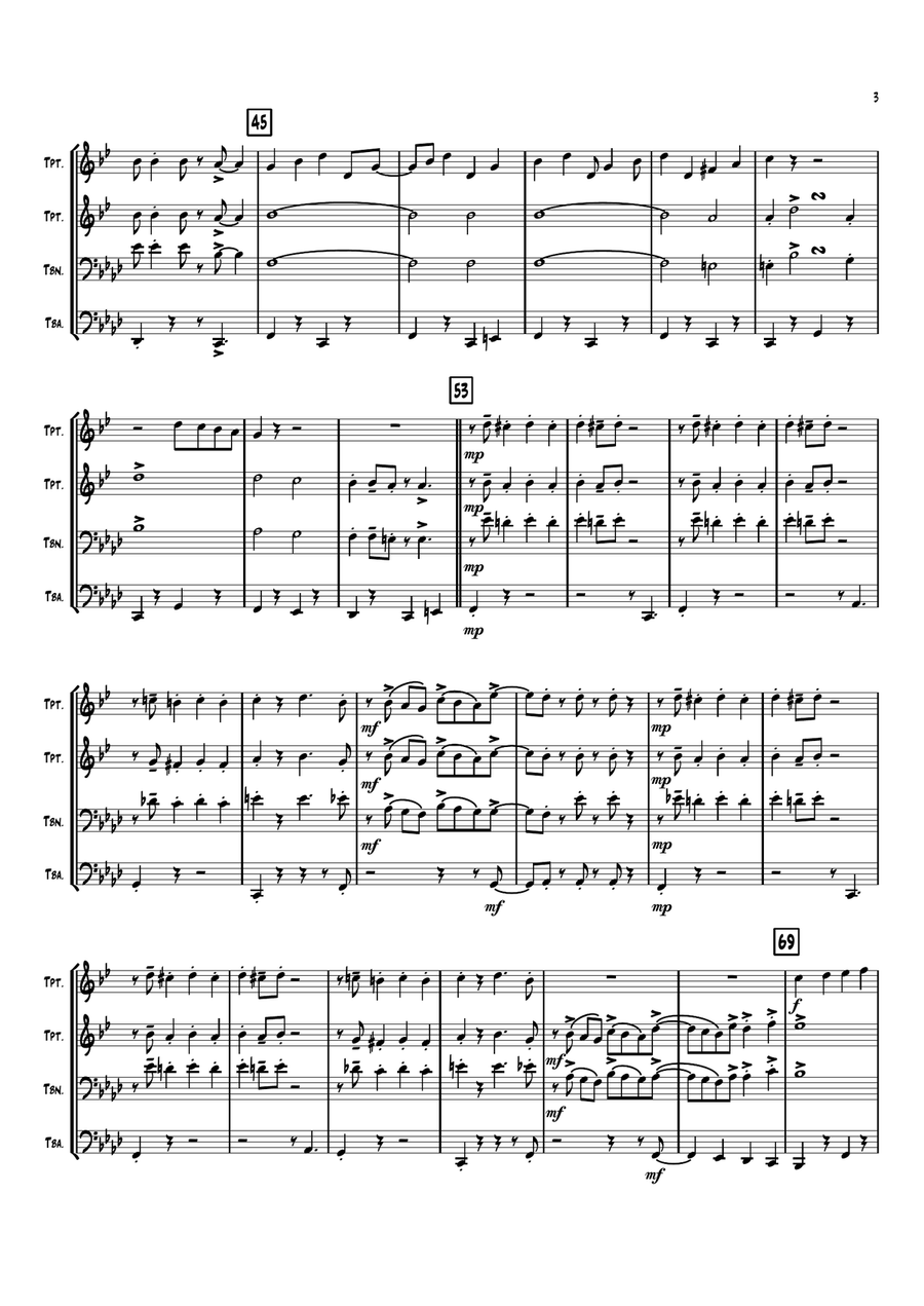 Puttin' On The Ritz Puttin' On The Ritz Brass Quartet scores gallery preview page 3