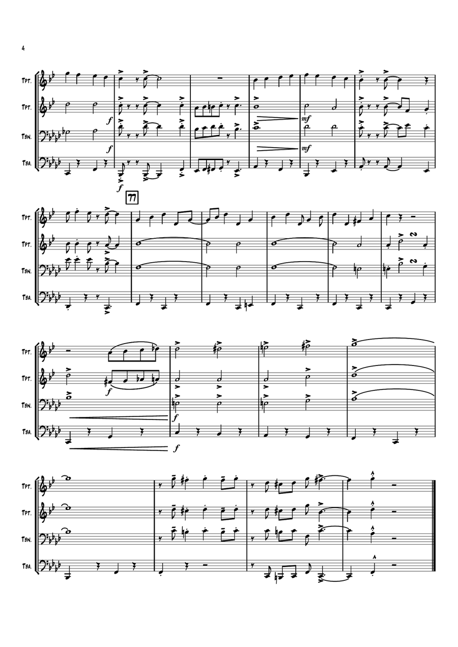 Puttin' On The Ritz Puttin' On The Ritz Brass Quartet scores gallery preview page 4