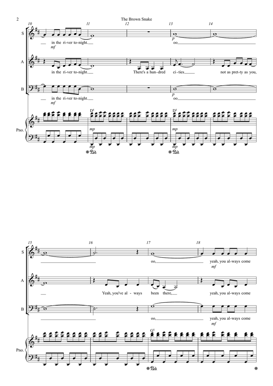 The Brown Snake The Brown Snake 3-Part scores gallery preview page 2