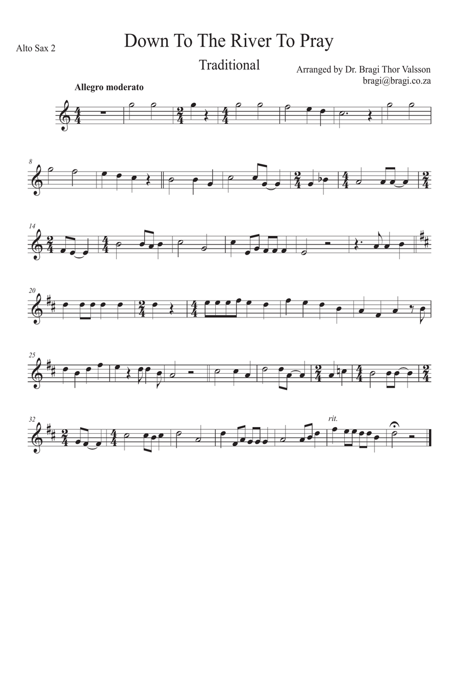 Down To The River To Pray - Saxophone Trio with optional Piano accompaniment - score and parts Woodwind Trio scores gallery preview page 6