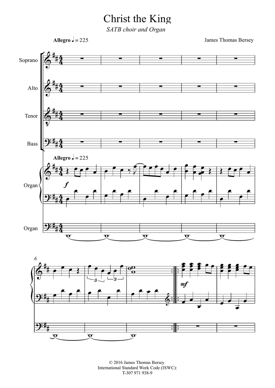 Christ the King (Anthem for choir & organ) 4-Part scores gallery preview page 3