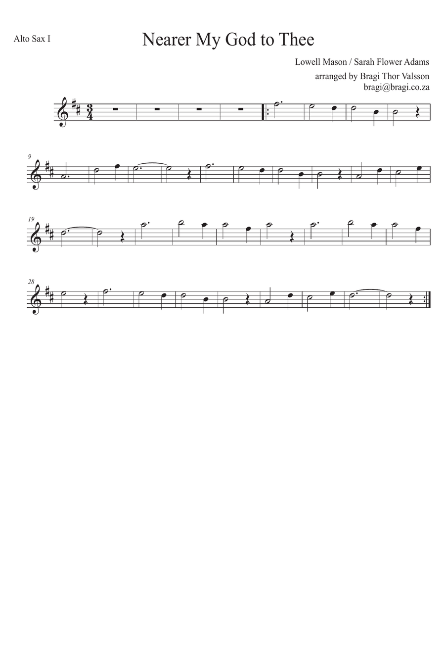 Nearer My God to Thee - Saxophone Trio with optional Piano accompaniment - score and parts Woodwind Trio scores gallery preview page 5