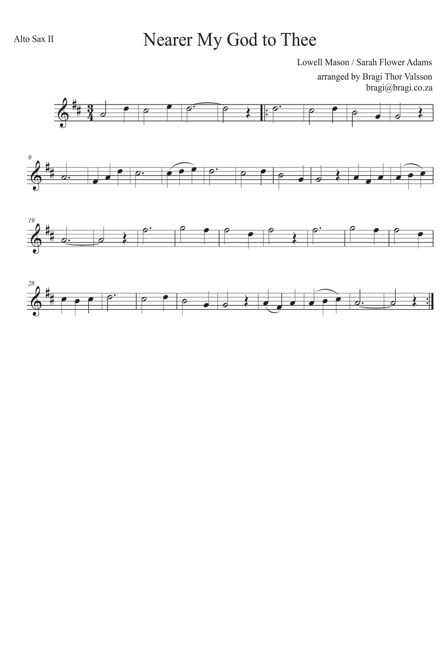 Nearer My God to Thee - Saxophone Trio with optional Piano accompaniment - score and parts Woodwind Trio scores gallery preview page 6