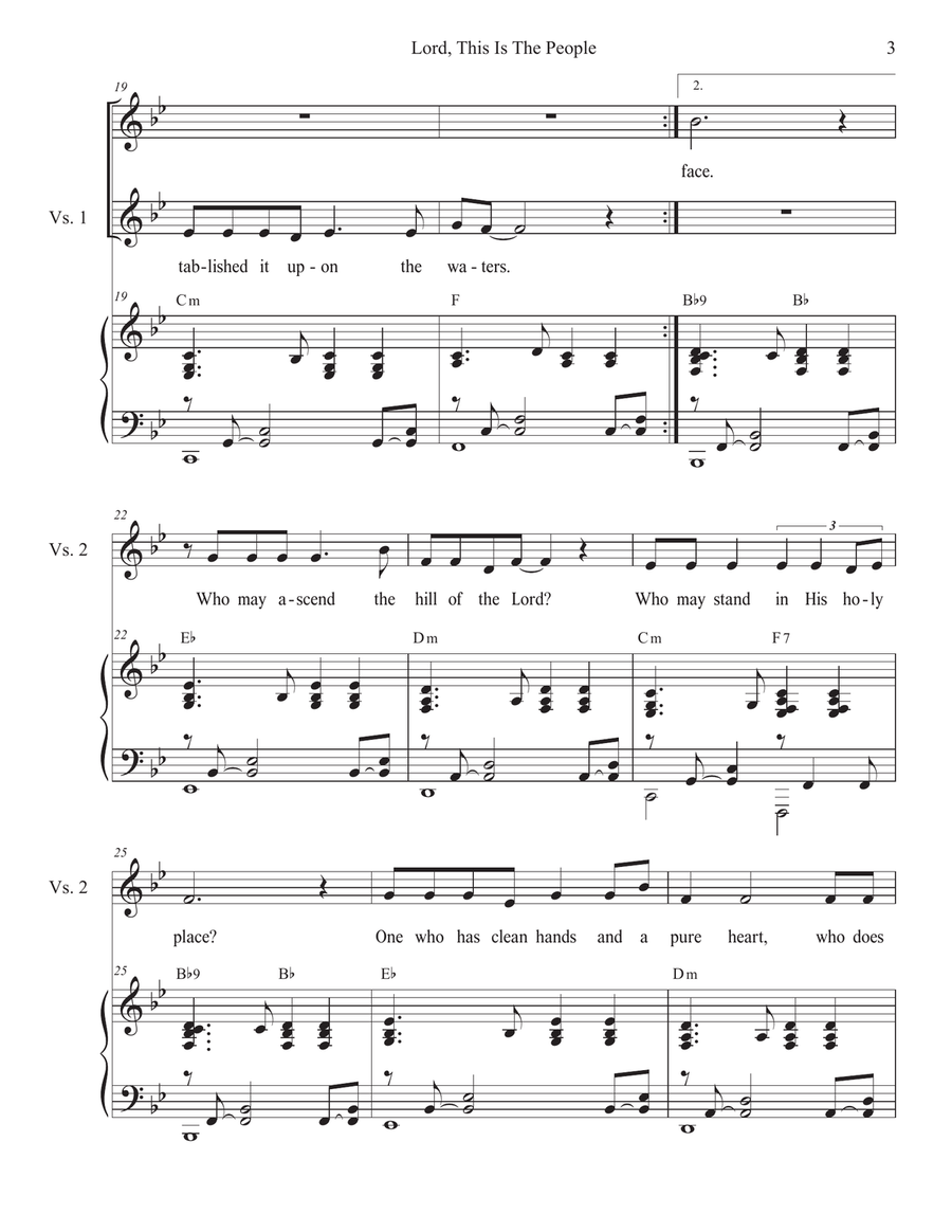 Lord, This Is The People (Psalm 24) (Unison choir - Medium Key) Unison Choir scores gallery preview page 3