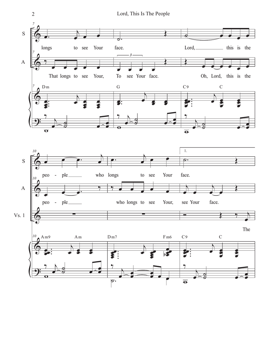 Lord, This Is The People (Psalm 24) (Duet for Soprano and Alto solo) Alto Voice scores gallery preview page 2