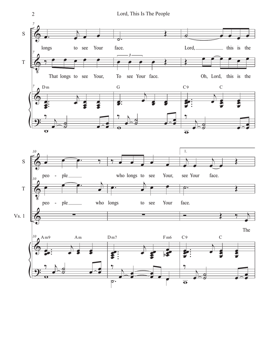Lord, This Is The People (Psalm 24) (Duet for Soprano and Tenor solo) Tenor Voice scores gallery preview page 2