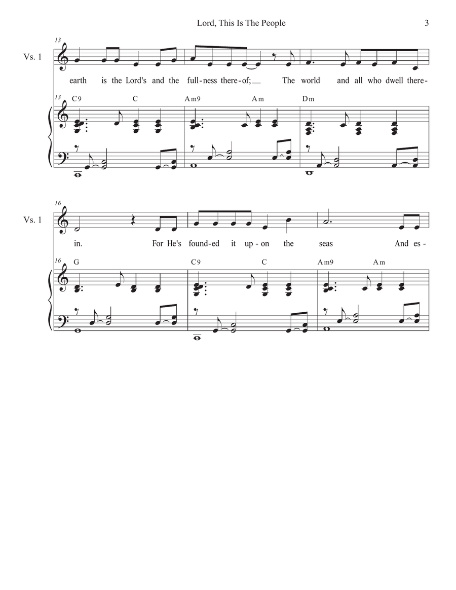 Lord, This Is The People (Psalm 24) (Duet for Soprano and Tenor solo) Tenor Voice scores gallery preview page 3