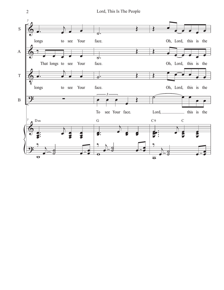 Lord, This Is The People (Psalm 24) (Vocal Quartet - (SATB) 4-Part scores gallery preview page 2