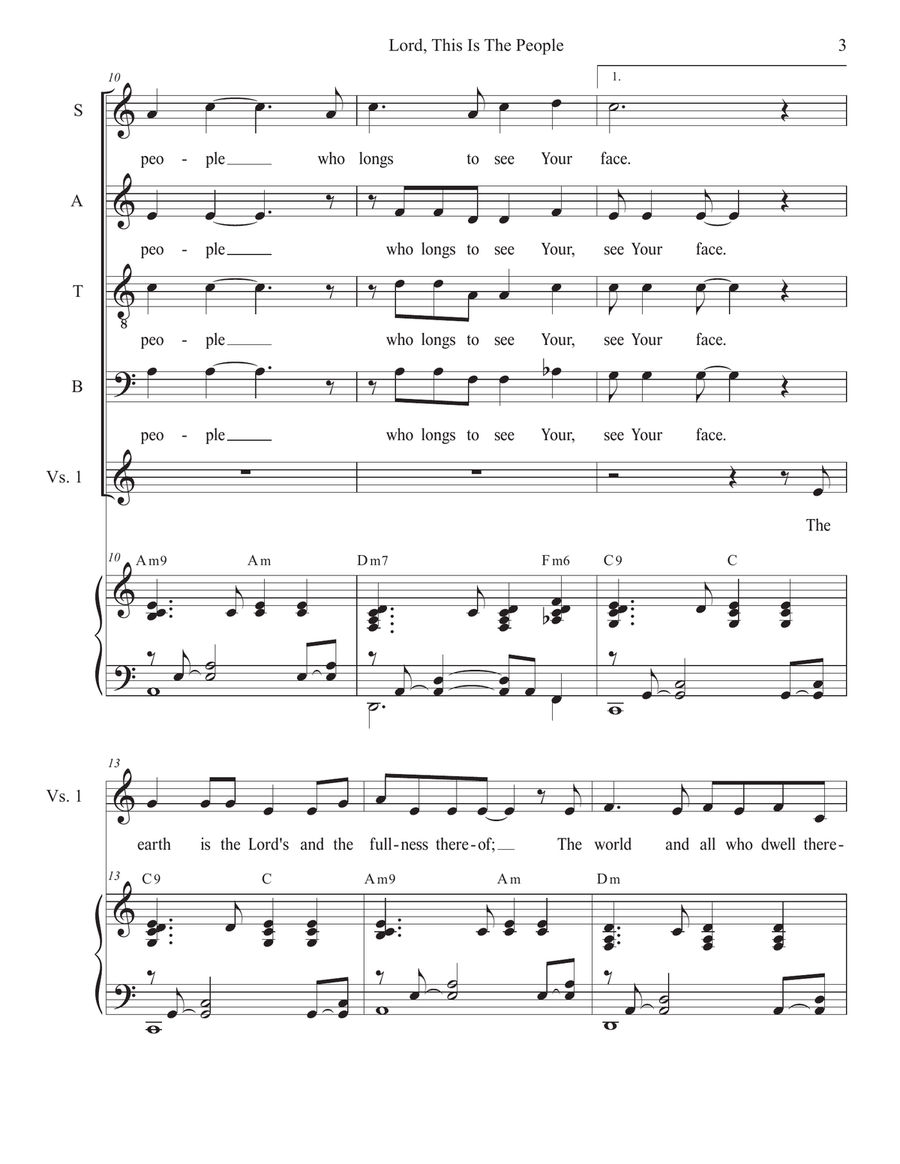 Lord, This Is The People (Psalm 24) (Vocal Quartet - (SATB) 4-Part scores gallery preview page 3